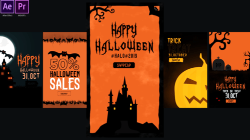 Animated Halloween Instagram Stories with Spooky Text and Graphics