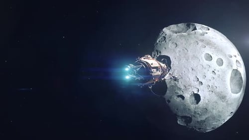 La futura nave minera de asteroides se acerca a un gran planetoide