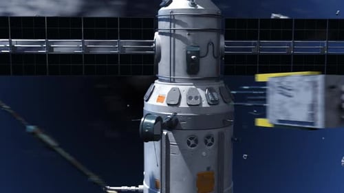 Weltraummüll im Satellitensystem auf der Erdumlaufbahn. Das Konzept der Weltraumverschmutzung
