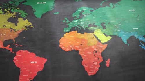 World Map with Countries and Continents