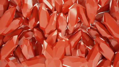Abstract Red Geometric Crystal Shards Motion Background