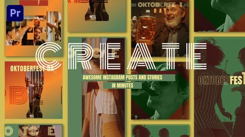 Oktoberfest Celebration Instagram Posts and Stories with Kinetic Typography