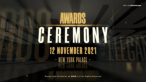 Elegant Awards Ceremony Opener Title Sequence with Golden Particles