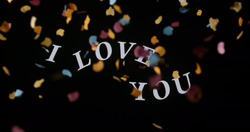 Ich liebe dich und Red Hearts zum Valentinstag, Zeitlupe 4K