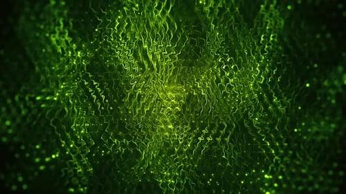 Dark Green Wavy Turbulent Abstract Background