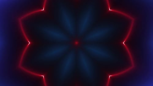 Abstract Kaleidoscope Neon Light Pattern Background Loop