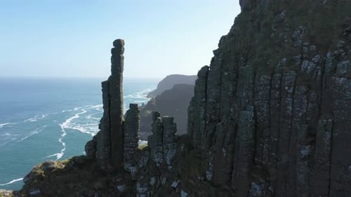 The Giants Causeway lies at the foot of the basalt cliffs along the sea coast on the north shores of