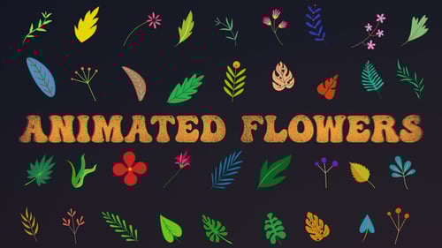Vibrant Animated Botanical Elements and Growing Flower Transitions
