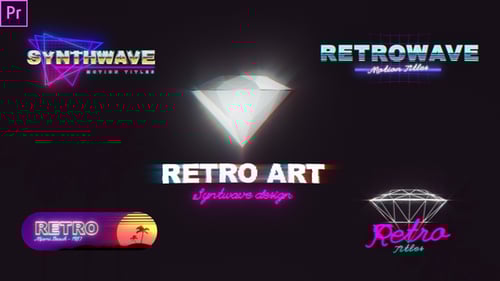 Synthwave Retro Neon Titles Opener Pack