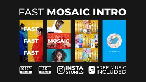 Fast Mosaic Grid Opener for Dynamic Photo and Video Reveals
