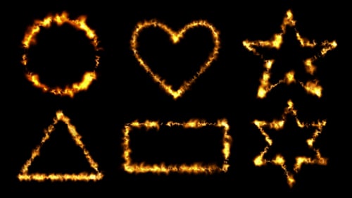 Animated Fiery Shapes Pack with Alpha Channel
