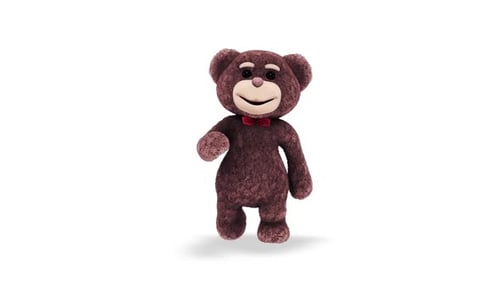 3d Teddy Bear Walking Loop On White Background