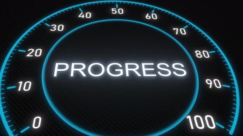 Digital Progress Meter Animation with Percentage Indicator