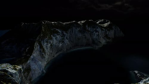 Fjord with Dark Storm Clouds
