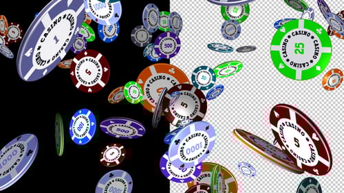 Casino Chips - Falling, Flying, Exploding - Pack of 5