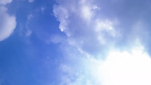 Clouds Moving in a Blue Sky with Sunlight