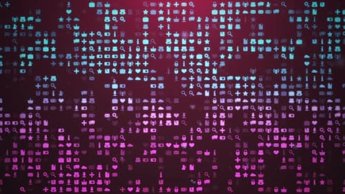 Dynamic Digital Icons Background for Technology Concepts