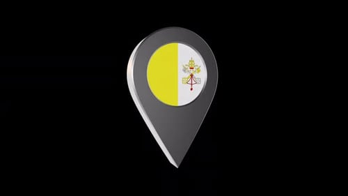 Vatican City Flag 3D Rotating Map Pin