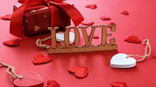 Gift and Hearts for Love Theme