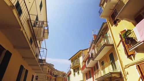 Walking Through an Ancient Narrow Street in Cinque Terre