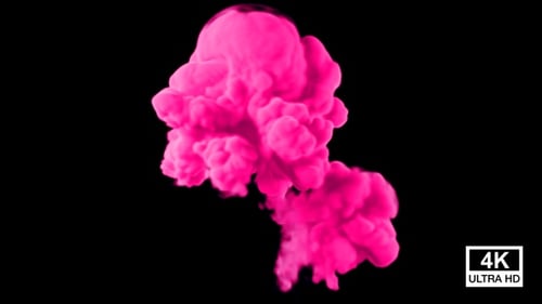 Fluid Pink Smoke Burst Reveal Alpha Channel
