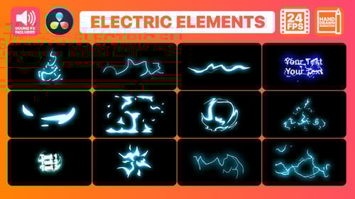 Cartoon Electric Elements and Titles | DaVinci Resolve