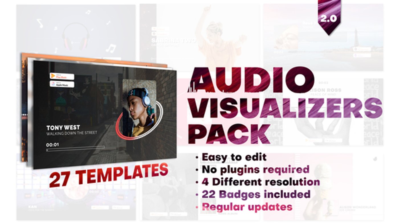 Dynamic Music Visualizer Templates for Engaging Song Promotion, Product ...
