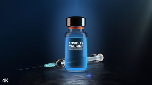 COVID-19 Vaccine Vial and Syringe Medical Animation