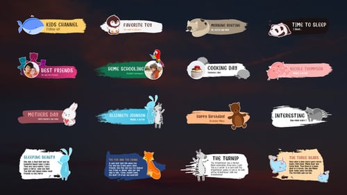 Playful Animated Lower Thirds with Cute Animal Characters