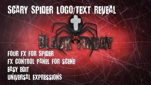 Scary Spider Logo Text Reveal