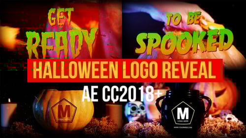 Spooky Dripping Text Halloween Logo Reveal with Cauldron and Pumpkin