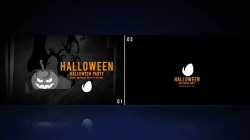 Animated Spooky Pumpkin Logo Reveal for Halloween Party