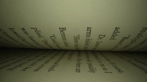 Inside View of Open Book with Printed Text