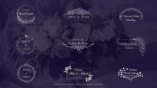 Elegant Animated Wedding Titles with Decorative Floral Frames