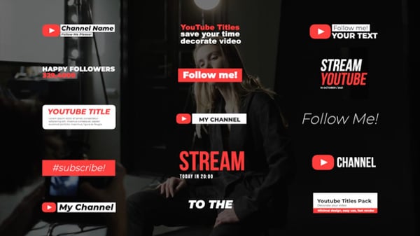 Subscribe Titles, Elements ft. bell & like - Envato