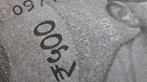 Extreme Macro Shot of Indian Rupee Note