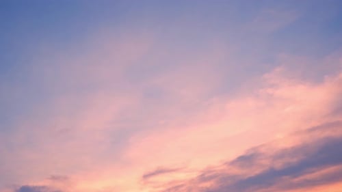 Pink and Blue Sky with Clouds at Sunset