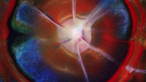 Abstract Liquid Paint Swirl with Colors