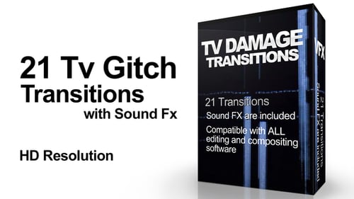 Retro Glitch TV Damage Transitions Pack
