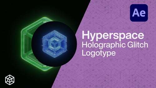 Hyperspace - Holographic Glitch Logo