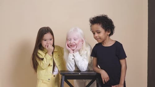 Happy Smiling Kids Isolated in Studio