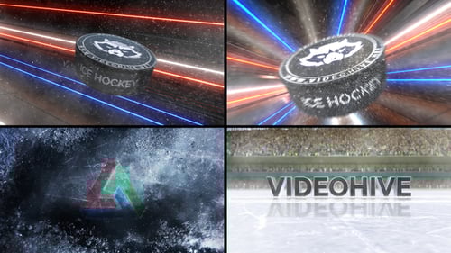 Dynamic Ice Hockey Logo Reveal with Shattering Effect