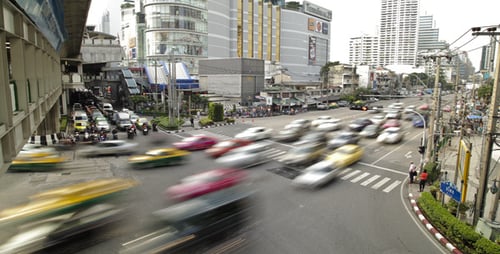 Traffic Jam dans la ville animée de Bangkok Timelapse
