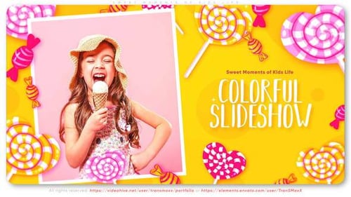 Childhood Memories Slideshow with Sweet Candy Animation