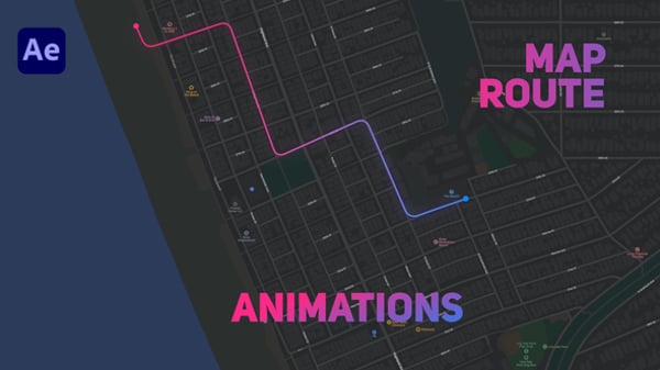 Animated Travel Map Routes with Location Pop-ups, Elements ft. travel ...