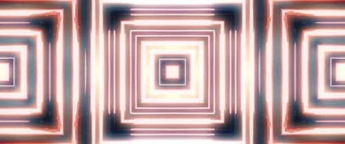 Abstract Geometric Glowing Square Tunnel Animation