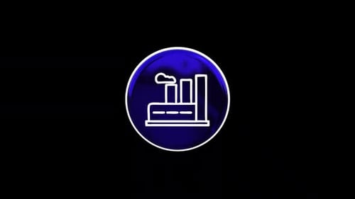 Animated 3D Factory Icon for Business and Industry