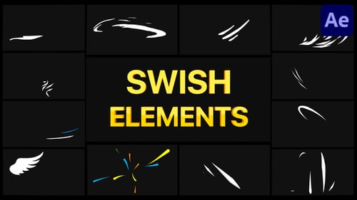 Dynamic Hand-Drawn Swish Elements Pack for Video Transitions