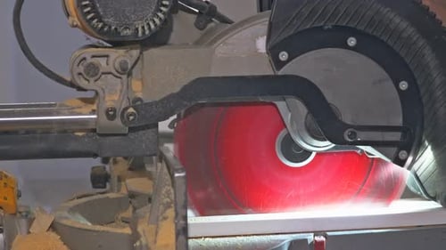 Miter Saw Cuts White Board