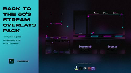 Back To The 80's Stream Overlays Pack